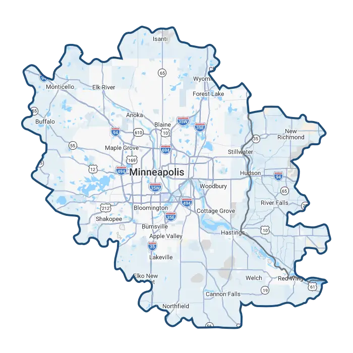 Spiral Garage Door Service Area Map